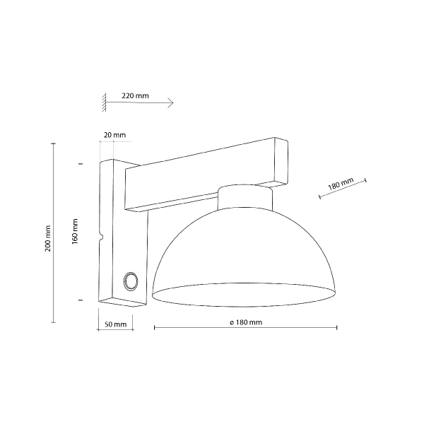 Skandynawska nocna lampa Oslo Sabia 11009 drewniana brązowy