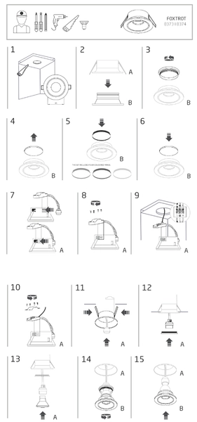 Punktowa lampa do zabudowy Foxtrot 8373 podtynkowe oczko białe