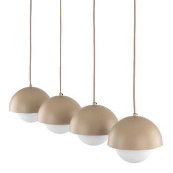 Okrągła lampa wisząca Bono Sabia 10965 do gabinetu beżowa biała