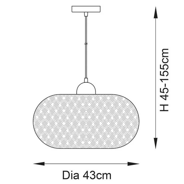 Ratanowa lampa wisząca Bali 101572 boho beżowy czarny