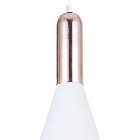 Wisząca LAMPA loft KHALEO MDM-3030/1 W+COP Italux metalowa OPRAWA industrialny ZWIS stożek miedź biały