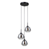 Potrójna lampa wisząca Felis PND-40824-3-BK szklana czarna przydymiona
