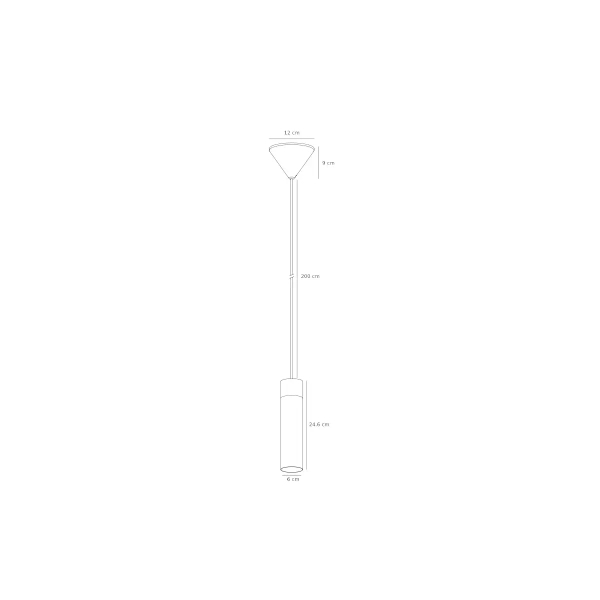 Salonowa lampa wisząca Tilo 2410453035 tuba drewniana mosiądz