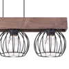 LAMPA wisząca MILAN 31574 Sigma metalowa OPRAWA industrialne klatki zwis druciany drewno brązowy