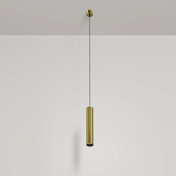 Zwisowa lampa tuba Focus P072PL-L12W3K-BS LED 12W 3000K podłużna mosiądz