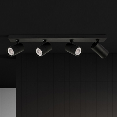 Sufitowa LAMPA plafon LACONI SPL-2813-4B-BL Italux regulowana OPRAWA metalowe reflektorki czarne