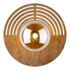 Skandynawska ścienna lampa Lunar Wood 11013 okrągła drewniana brązowy