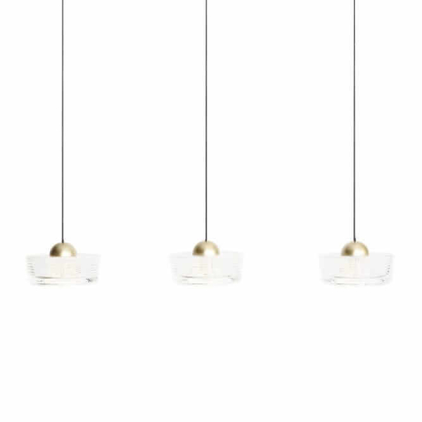Wisząca lampa na listwie Lipari P0545 LED 22W 3000K potrójna złota