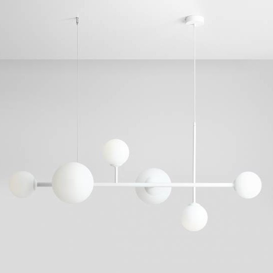 Wisząca lampa nowoczesna DIONE 1092K Aldex modernistyczny żyrandol biały