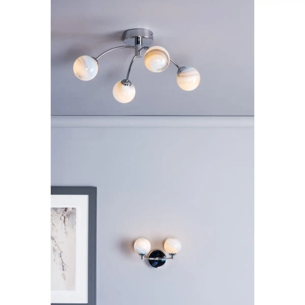 Podwójna ścienna lampa Izzy IZZ0950-07 do przedpokoju chrom