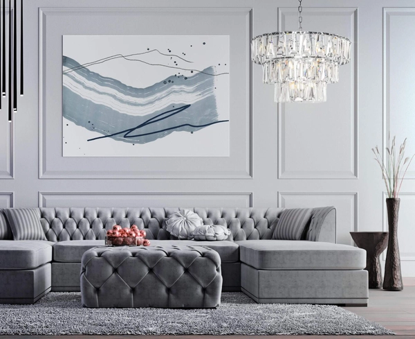 Żyrandol lampa wisząca Puntes MOD043PL-18CH pałacowa srebrna