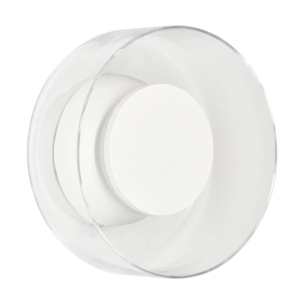 Kinkiet ścienny art deco DONUT ST-5072W biały szklany metalowy LED 6W do sypialni