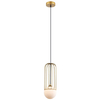 Druciana LAMPA wisząca SIMON MDM-3938/1 GD Italux metalowa OPRAWA drut ZWIS szklana kula ball klatka loft złota