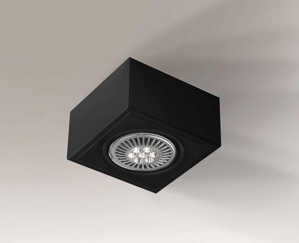 Sufitowa LAMPA regulowana UTO H 1217 Shilo metalowa OPRAWA nastropowa SPOT kostka cube czarna