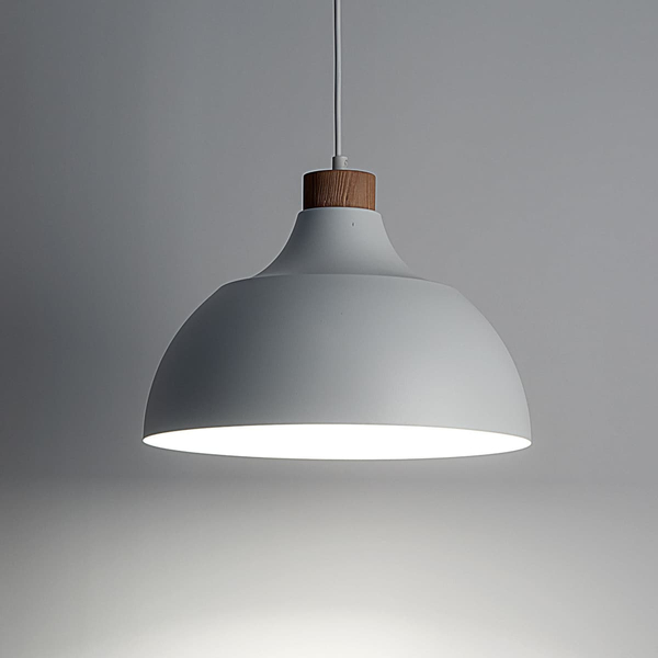 Skandynawska kopułowa lampa wisząca Cap 2070 TK Lighting drewniana biała
