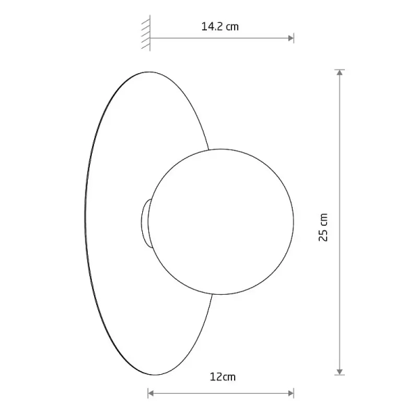 Szklana ścienna lampa SATURN czarna biała metalowa 1xG9 okrągła kula ball 12436