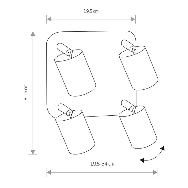 Regulowane tuby sufitowe Eye Spot 8820 mosiężna lampa natynkowa