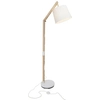 Regulowana lampa stojąca Carlyn 09958A75 z abażurem drewno biała