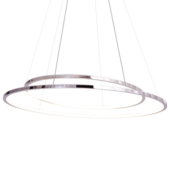 LAMPA wisząca QUEEN P0375D Maxlight metalowa OPRAWA okrągła LED 43W 3000K pierścienie ZWIS rings chrom