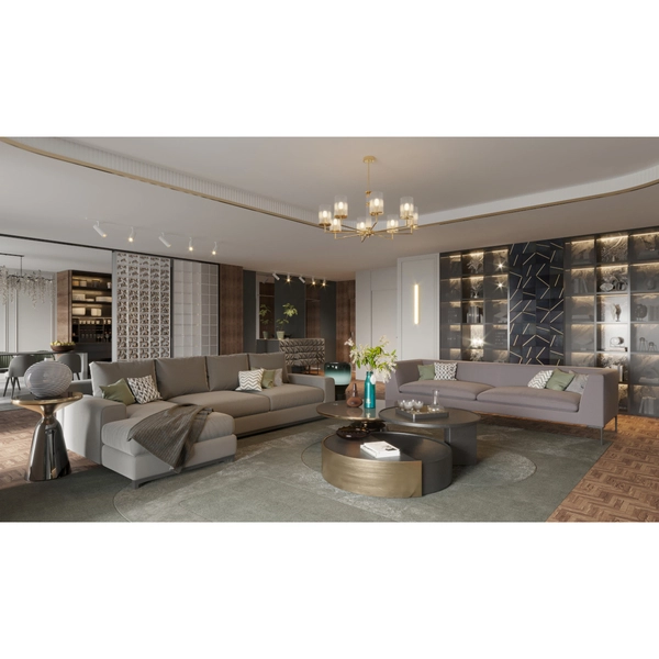 Ryfowany żyrandol Artu Ryfel ART-ZW-8 (Z) R szklany mosiądz