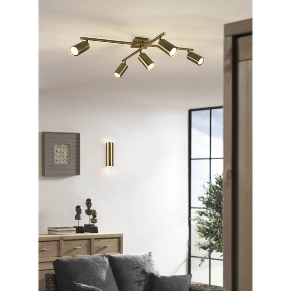 Sufitowa lampa do jadalni VANTOS DL504612400 Trio sople mosiądz