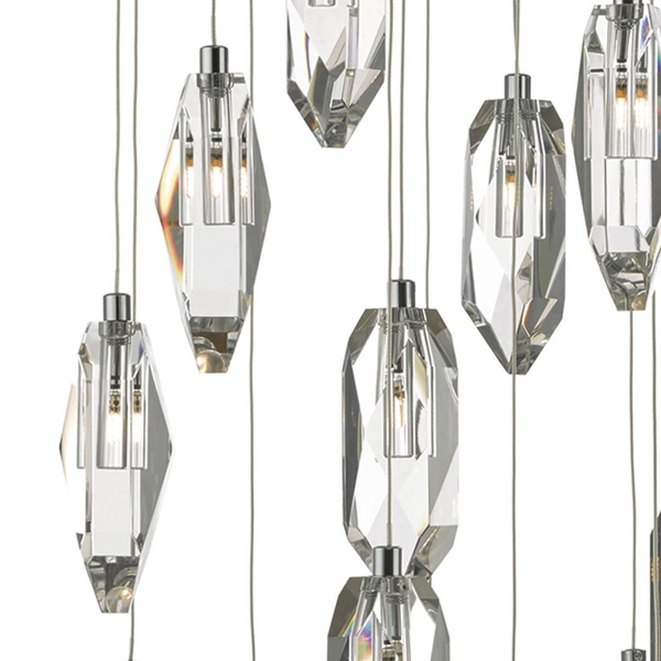 Kryształowa lampa wisząca Crystal CRY1850 Dar Lighting srebrny przezroczysty