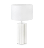 Ceramiczna lampa stołowa Column okrągła abażurowa biała
