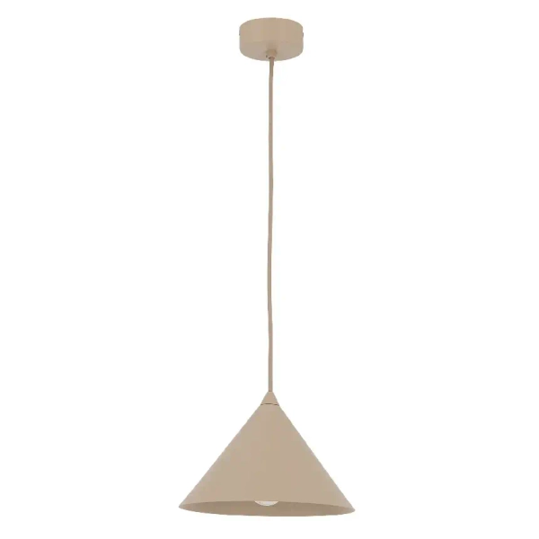 Modernistyczna wisząca lampa CONO S 10619 stożek metalowy beżowy
