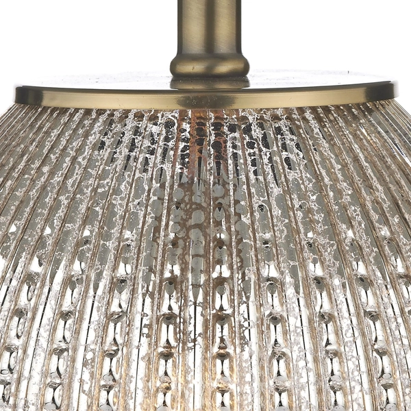 Szklana lampa stołowa Sonia SON4232 Dar Lighting z abażurem srebrna szara