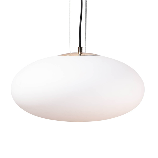 Jadalniana lampa szklana Omi 1181 Zumaline owalna nad stół biała złota