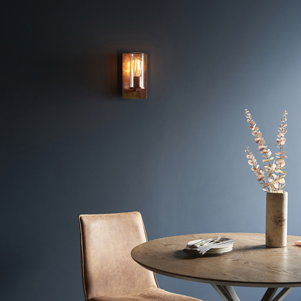 Kinkiet szklana tuba L&-190602 Light& industrialny miedziany