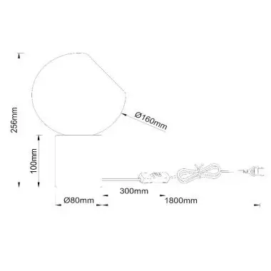 Ceramiczna lampka stołowa DAVIN 05548/01/61 szklana kula szary biały