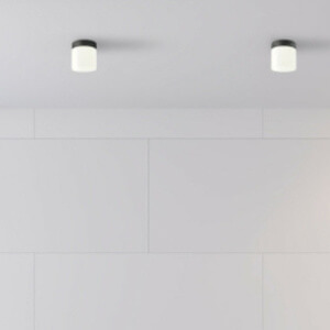 Łazienkowa lampa sufitowa Cayo 8055 szklana tuba biała czarna