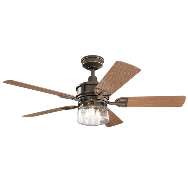 Sufitowy wentylator Lyndon Patio KLF-LYNDON-52-OZ Kichler z pilotem brązowy