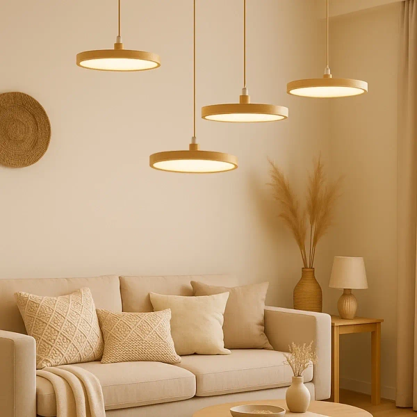 Lampa wisząca do jadalni Woody LWWOOD LED 18W 3000K drewniana