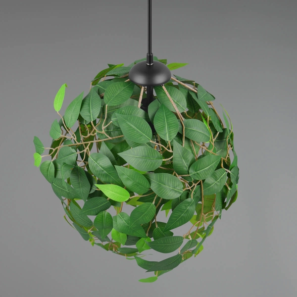 Salonowa lampa wisząca Leavy R10461915 RL Light roślina czarna zielona