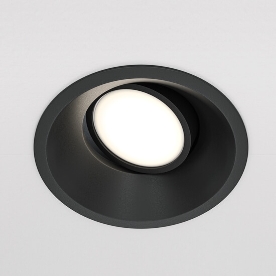 Sufitowe oczko podtynkowe Dot DL028-2-01B metalowe czarne