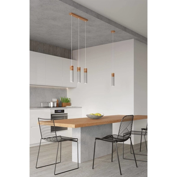 Betonowa lampa wisząca SL.0966 do kuchni betonowa drewniana