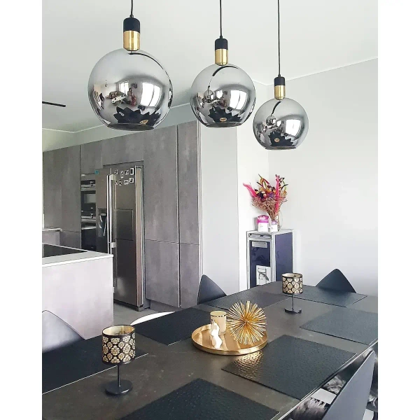 Wisząca lampa potrójna Julius 34438/03/65 Lucide okrągła czarna złota