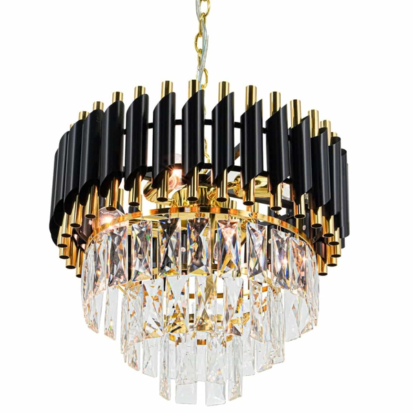 Kryształowy żyrandol pałacowy Toledo 6260/4 TR BL okrągły glamour