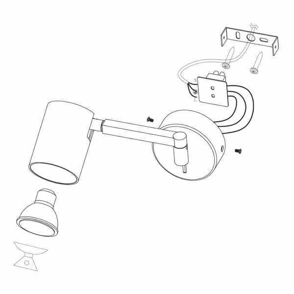 Kinkiet pokojowy Snow LP-731/1WL BK ścienna lampa metalowa z regulacją czarna