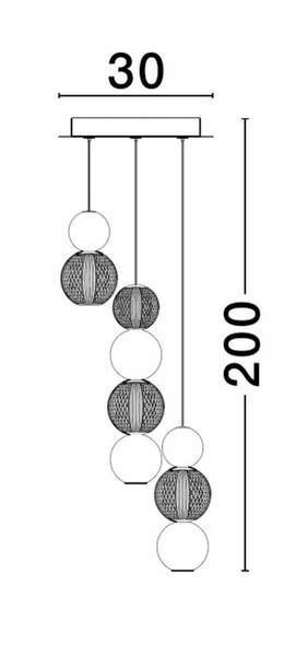 Salonowa lampa wisząca Ponce kaskada nad stół LED 18W 3200K złota