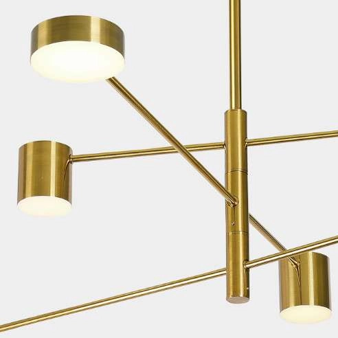 Sufitowa LAMPA modernistyczna REMDAL PND-16374-6-COP-GD-3K Italux metalowa OPRAWA molekuły LED 36W 3000K sticks złoty