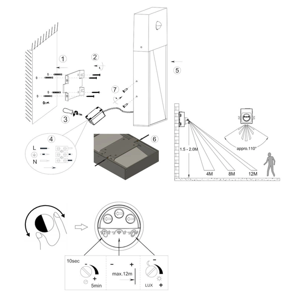 Lampa ścienna Salmon 246969135 LED 13W 3000K IP44 z czujnikiem drewniana