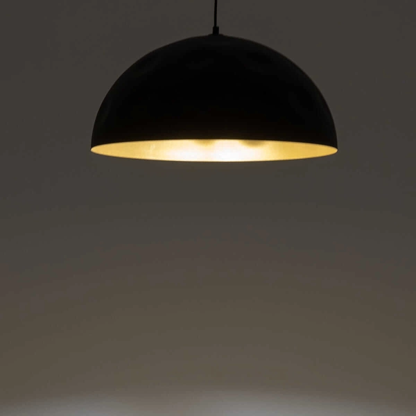 Lampa zwisająca Hemisphere 10703 kopuła do jadalni czarna złota