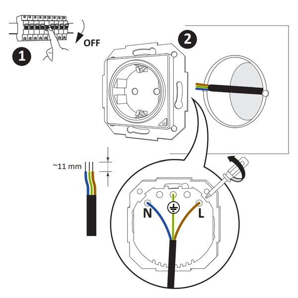 Podtynkowe gniazdko elektryczne Smart Wifi Tuya 315939 białe