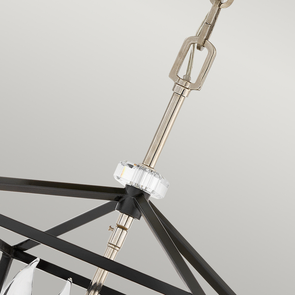 Pałacowa lampa wisząca QN-STINSON-4P-M-BK czarna nikiel