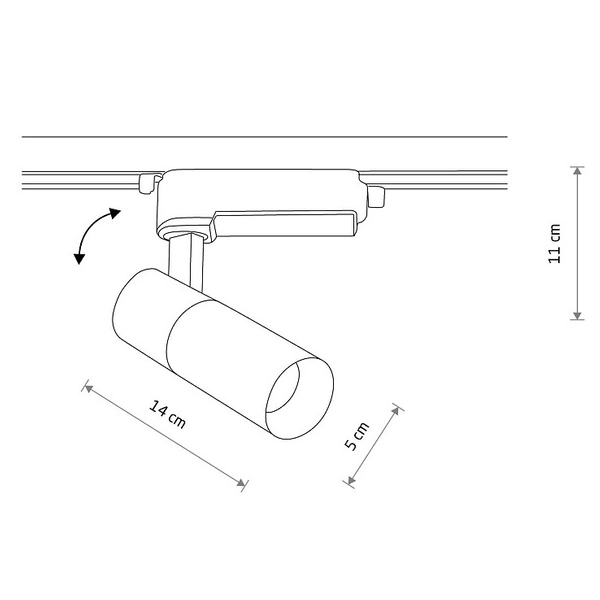 Spot do 1-obwodowego szynoprzewodu Profile Tinos 10386 Nowodvorski LED 10W 4000K czarny