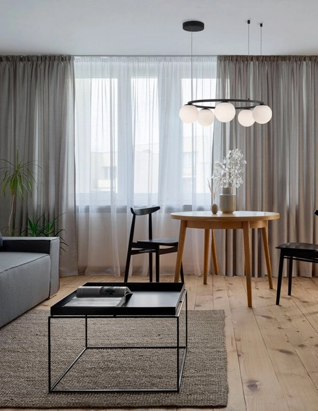 Loftowa lampa wisząca Ubeda LED 35W 3200K pierścień z kulami czarny biały