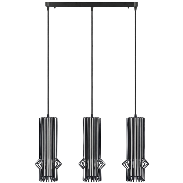 Loftowa LAMPA wisząca Sten 5106/3 BLACK Elem industrialna OPRAWA metalowe klatki ZWIS druciaki czarne